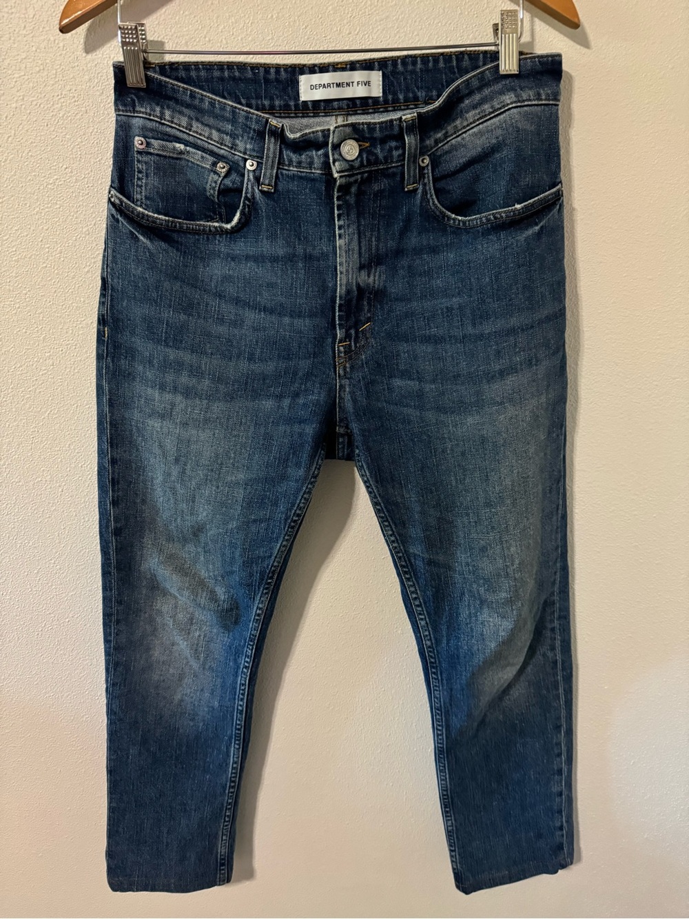 Department Five Straight Tapered Stretch Jeans Medium Wash Made in Italy-31